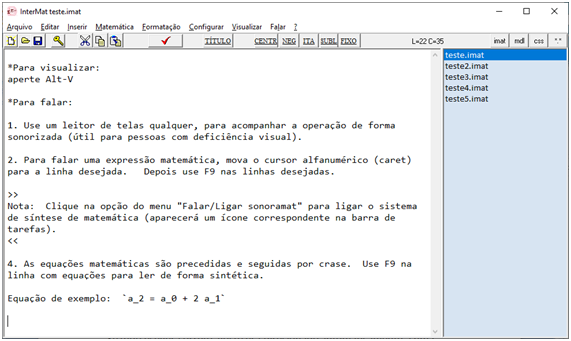 Aparncia do programa em execuo