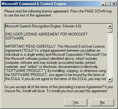 Tela de contrato da Microsoft