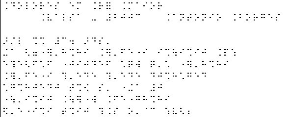 Trecho de uma música em Braille