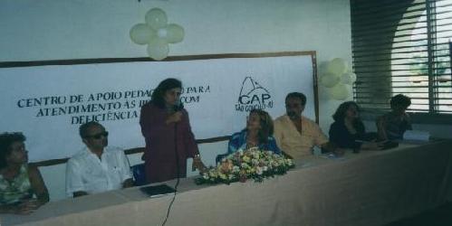 Da esquerda para direita: Prof M Luiza, Prof Jonir, Prof Marilene Ribeiro, Prof Conde Menescal, Prof Maria da Glria e  Prof Roseni.