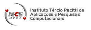 Imagem Logotipo do Instituto Trcio Pacitti. Descrio: Cores Predominantes (cinza e vermelho), Formato: Circular, Texto no centro do crculo: NCE (acima) UFRJ(abaixo), texto fora do crculo: Instituto Trcio Pacitti de Aplicaes e Pesquisas computacionais