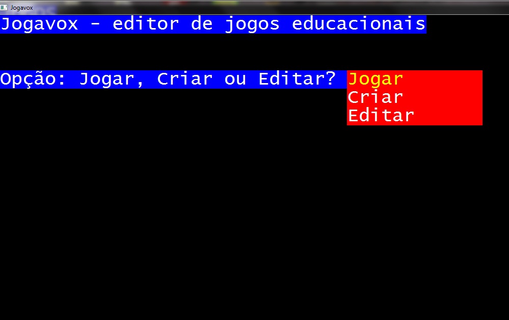 Tela do Jogavox
